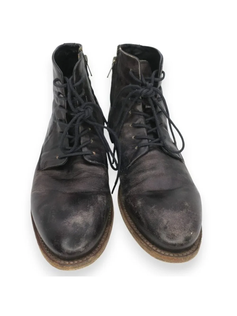 Freebird Campbell Ankle Boots Black Leather Distressed Side Zip $275 Men's 9